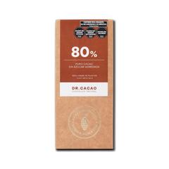 Tableta 80% puro Cacao sin Azucar agregada x 50g - Dr Cacao