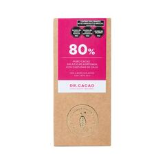 Tableta 80% puro Cacao sin Azucar agregada con Castañas de Caju x 50g - Dr Cacao
