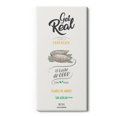 Chocolate con Leche de Coco y Flakes de Arroz x 70g - Get Real 