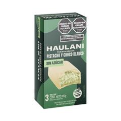 Tableta Tripack de Pistacho y Choco Blanco Sin Azucar (3u) x 102g - Haulani