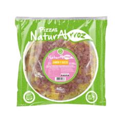Pizza a Base de Harina de Arroz de Mozzarella y Jamon Cocido x 390g - Naturalrroz